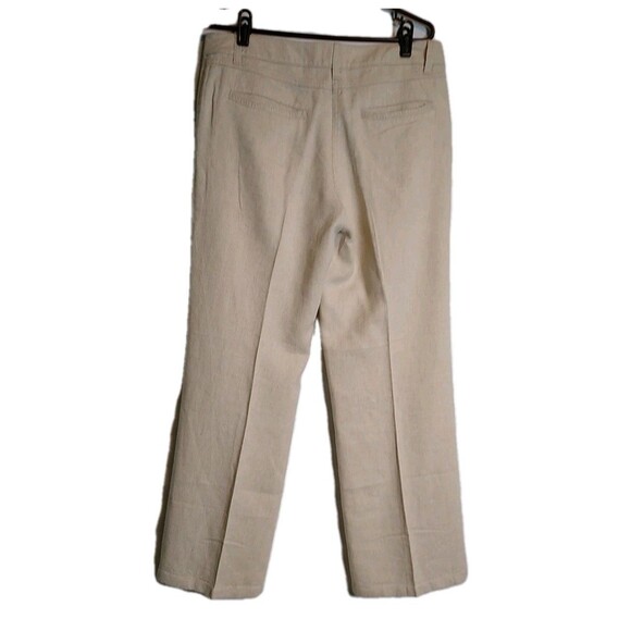 PER UNA Linen Lyocell Straight Leg Trousers Biege 32/28.5 Sz US 8 Clean Girl EUC - Picture 2 of 9
